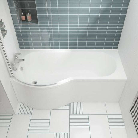 Nuie Shower Baths White Contemporary 1500 Bath, Screen and Front Panel Left Hand - SBATH24