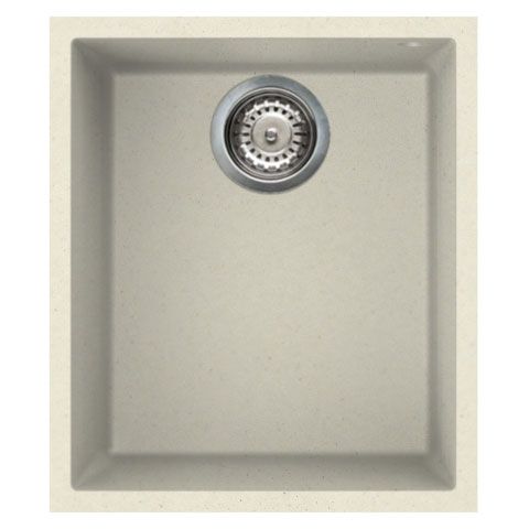 Reginox Elleci Granite 1 Bowl Kitchen Sink - Granitek Cream - QUADRA 100 C - TAP 'N' SHOWER