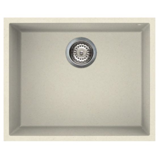 Reginox Elleci 1 Bowl Granite Kitchen Sink - Granitek Cream - QUADRA 105 C - TAP 'N' SHOWER