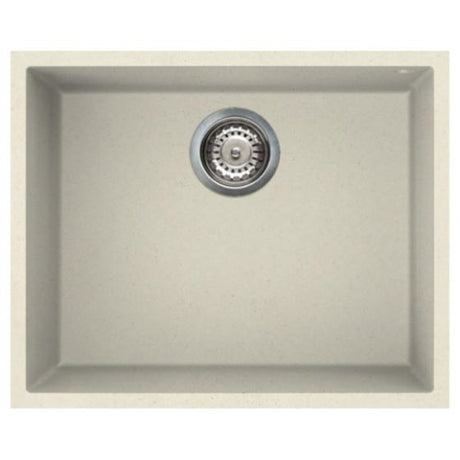 Reginox Elleci 1 Bowl Granite Kitchen Sink - Granitek Cream - QUADRA 105 C - TAP 'N' SHOWER