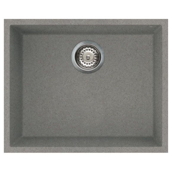 Reginox Elleci 1 Bowl Granite Kitchen Sink - Metaltek Titanium - QUADRA 105 TT - TAP 'N' SHOWER