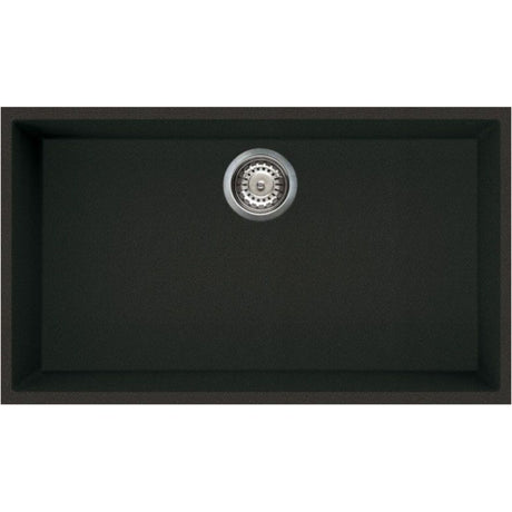 Reginox Elleci Granite 1 Bowl Kitchen Sink - Metaltek Black - QUADRA 130 B - TAP 'N' SHOWER
