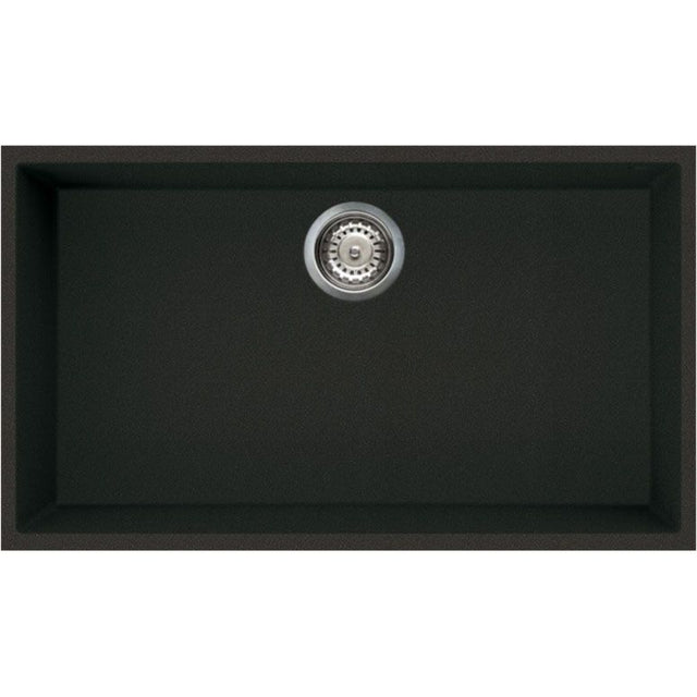 Reginox Elleci Granite 1 Bowl Kitchen Sink - Metaltek Black - QUADRA 130 B - TAP 'N' SHOWER
