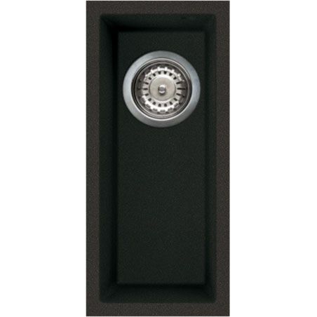 Reginox QUADRA 50 Elleci Granite 1 Bowl Kitchen Sink - Metaltek Black - QUADRA 50 B - TAP 'N' SHOWER