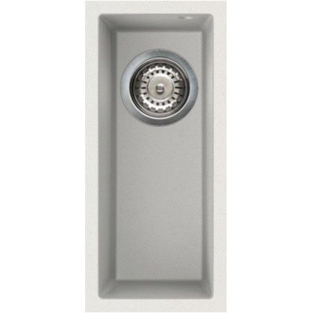 Reginox QUADRA 50 Elleci Granite 1 Bowl Kitchen Sink - Granitek White - QUADRA 50 W - TAP 'N' SHOWER
