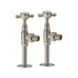 Burlington Angled Radiator Valves Pair - Brushed Nickel - R6 BNKL - TAP 'N' SHOWER