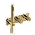 RAK Amalfi Horizontal Dual Outlet Thermostatic Concealed Shower Valve with Handset - Brushed Gold - RAKAMA3305G - TAP 'N' SHOWER