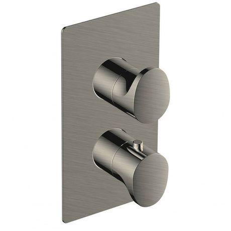 RAK Dual Outlet 2 Handle Thermostatic Concealed Shower Valve - Brushed Nickel - RAKITA3302N - TAP 'N' SHOWER