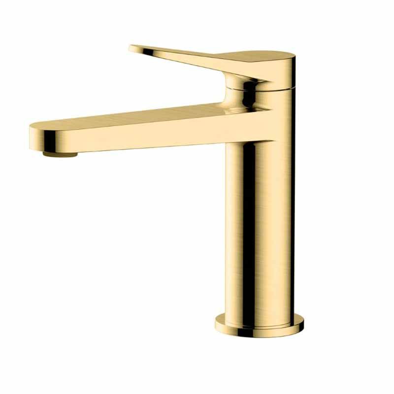 Rak Petit Round Standard Basin Mixer - Brushed Gold - RAKPER3001G - TAP 'N' SHOWER