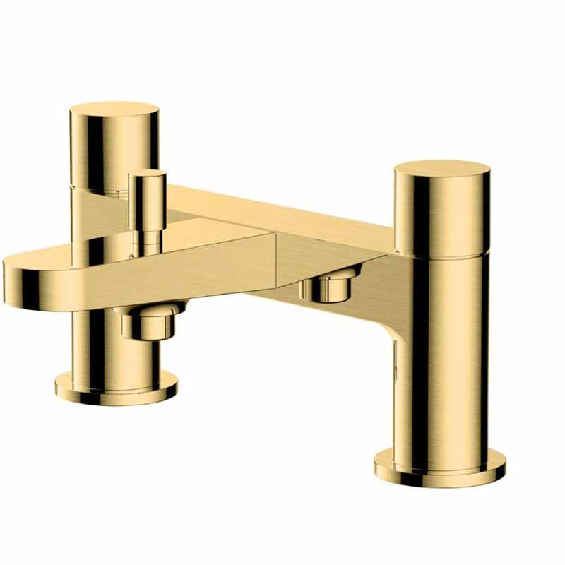 Rak Petit Round Deck Bath Shower Mixer - Brushed Gold - RAKPER3005G - TAP 'N' SHOWER