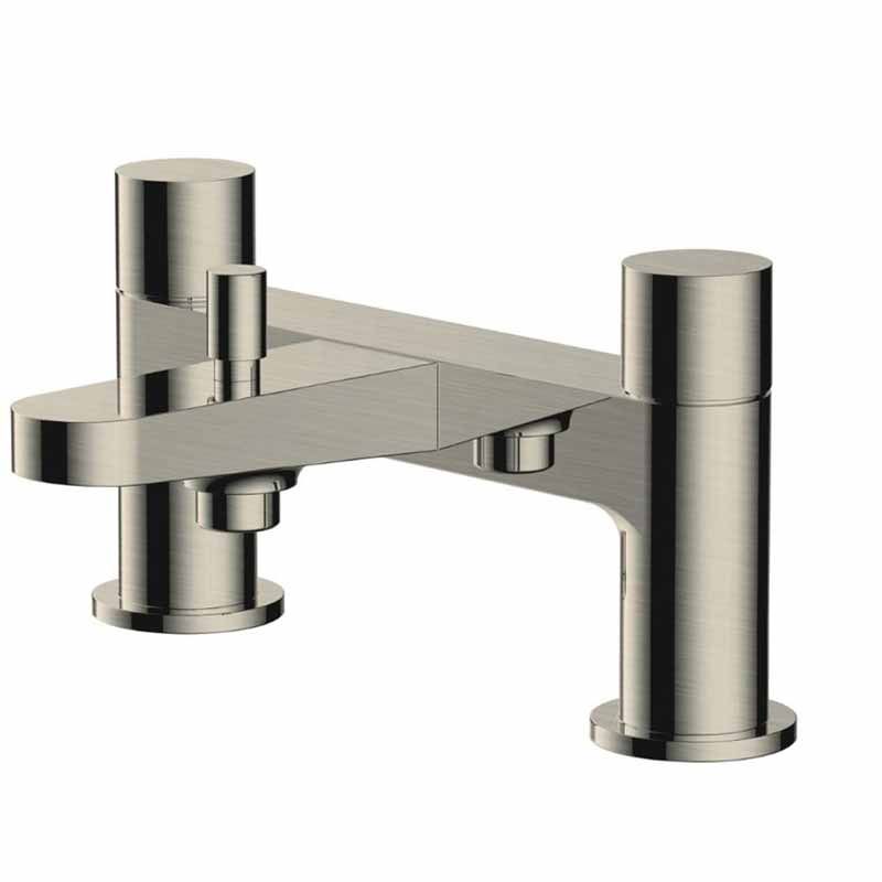 RAK Petit Round Deck Bath Shower Mixer - Brushed Nickel - RAKPER3005N - TAP 'N' SHOWER