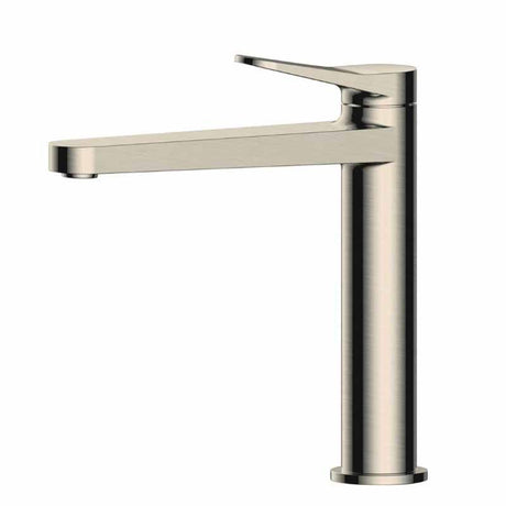 Rak Petit Round Mid Height Basin Mixer - Brushed Nickel - RAKPER3016N - TAP 'N' SHOWER