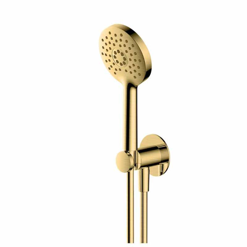 Rak Petit Round Wall Mounted Shower Set - Brushed Gold - RAKPER4005G - TAP 'N' SHOWER