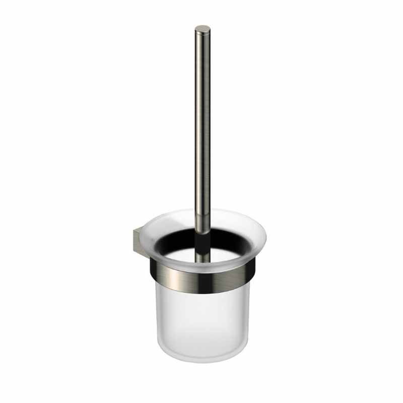 Rak Petit Round Toilet Brush Holder - Brushed Nickel - RAKPER9908N - TAP 'N' SHOWER