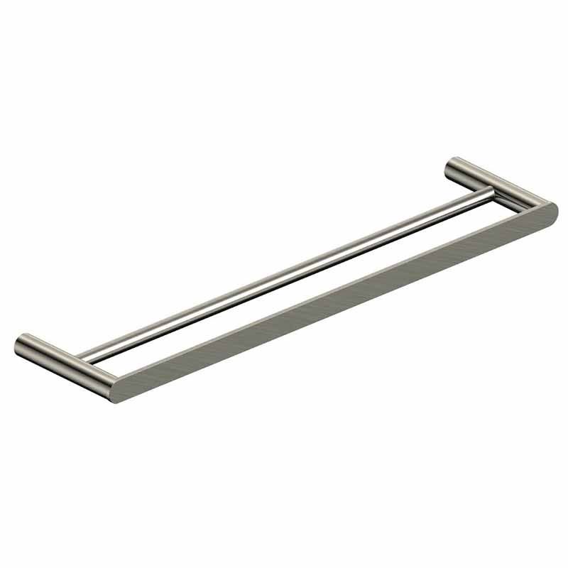 Rak Petit Round Double Towel Bar 600mm - Brushed Nickel - RAKPER9912 - 60N - TAP 'N' SHOWER