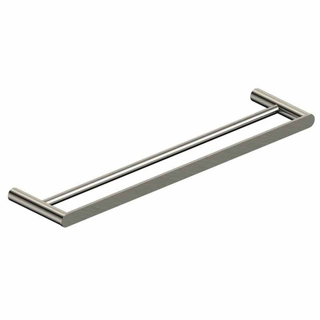 Rak Petit Round Double Towel Bar 600mm - Brushed Nickel - RAKPER9912 - 60N - TAP 'N' SHOWER