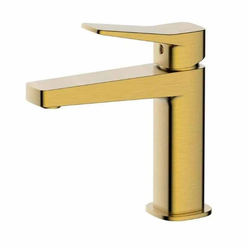 Rak Petit Square Standard Basin Mixer Tap - Brushed Gold - RAKPES3001G - TAP 'N' SHOWER