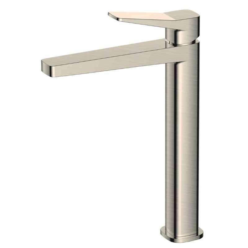 Rak Petit Square Tall Basin Mixer Tap - Brushed Nickel - RAKPES3003N - TAP 'N' SHOWER