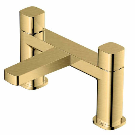 Rak Petit Square Deck Bath Filler - Brushed Gold - RAKPES3004G - TAP 'N' SHOWER