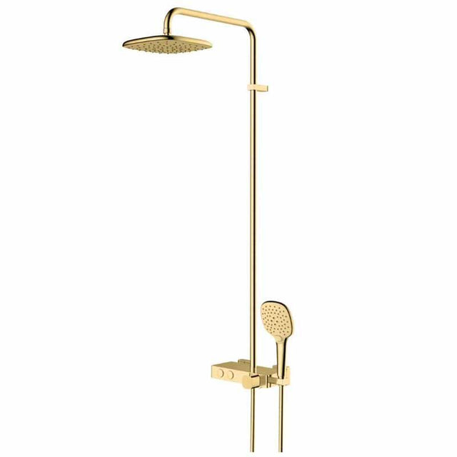 Rak Petit Square Shower Column - Brushed Gold - RAKPES6001G - TAP 'N' SHOWER