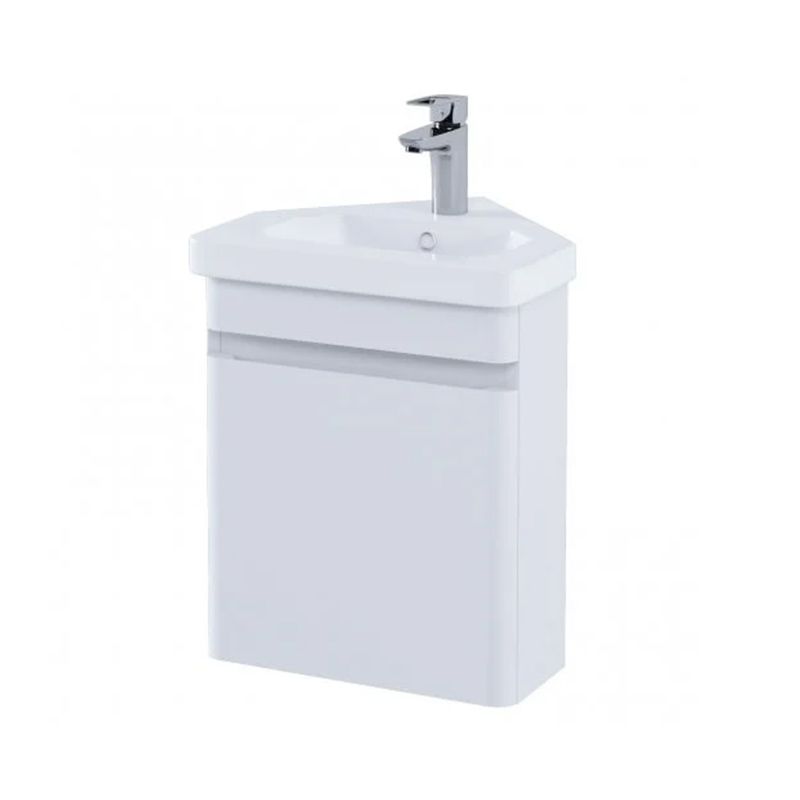 RAK Resort Wall Hung Corner Vanity Unit 450mm - Matt White - RAKRSTWBC45600 - TAP 'N' SHOWER