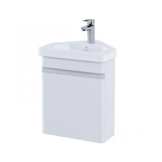 RAK Resort Wall Hung Corner Vanity Unit 450mm - Matt White - RAKRSTWBC45600 - TAP 'N' SHOWER