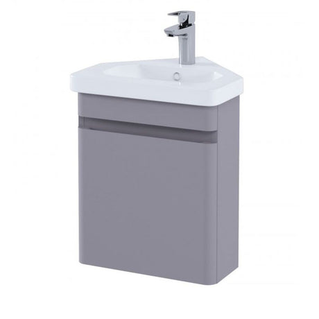 RAK Resort Wall Hung Corner Vanity Unit 450mm - Matt Mushroom - RAKRSTWBC45602 - TAP 'N' SHOWER