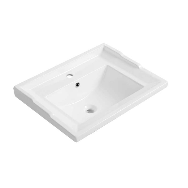 RAK Washington Drop in Basin with 1 Tap Hole 600mm - Alpine White - RAKWTN60BAS1 - TAP 'N' SHOWER