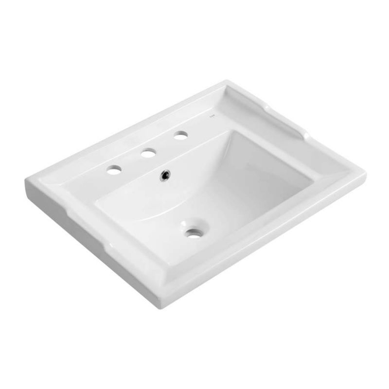 RAK Washington Drop in Basin with 3 Tap Holes 600mm - Alpine White - RAKWTN60BAS3 - TAP 'N' SHOWER