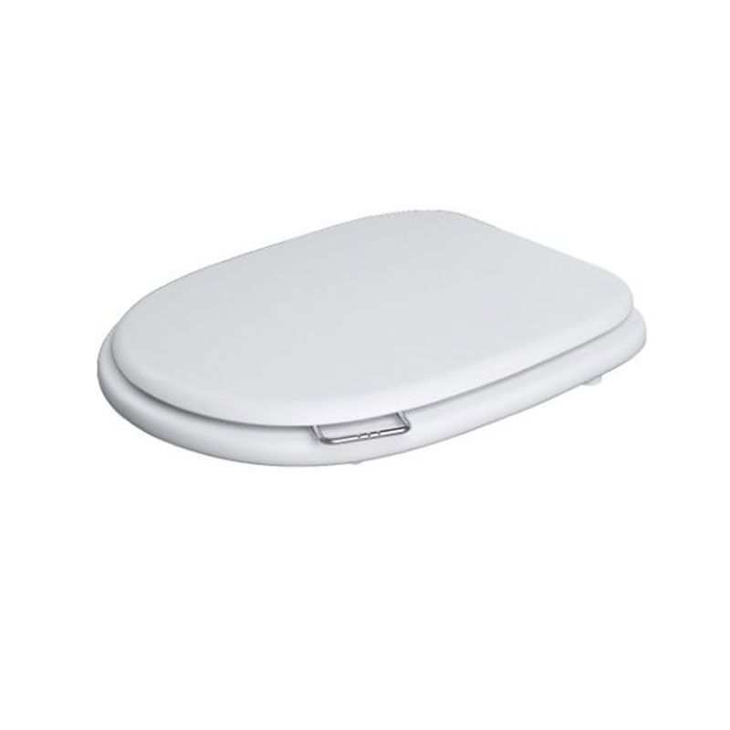 RAK Washington Wood soft close toilet seat and cover in matt white, durable wood construction, easy installation