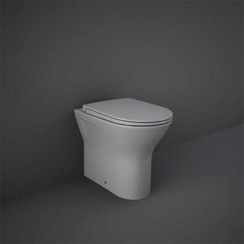 RAK Feeling Rimless Back to Wall Pan - Matt Grey - RST19503A - TAP 'N' SHOWER