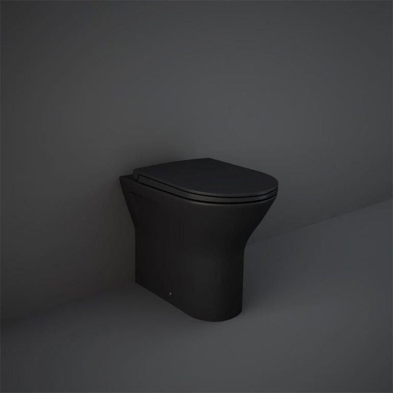RAK Feeling Rimless Back to Wall Pan - Matt Black - RST19504A - TAP 'N' SHOWER