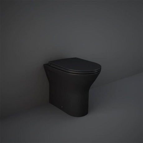 RAK Feeling Rimless Back to Wall Pan - Matt Black - RST19504A - TAP 'N' SHOWER