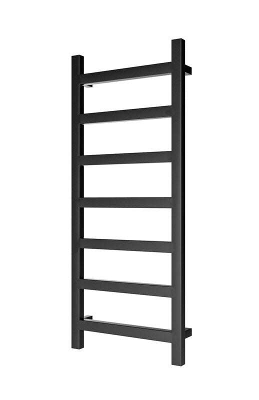 Radox Eros 1225mm H x 500mm W matt black designer heated towel rail