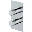RAK Amalfi Dual Outlet concealed thermostatic shower valve in chrome with dual control knobs and sleek minimalist design