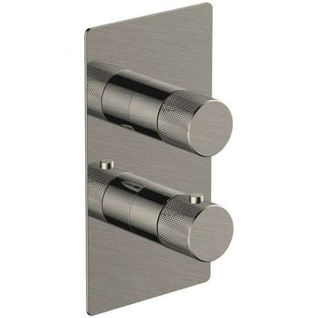 RAK Amalfi Dual Outlet 2 Handle Thermostatic Concealed Shower Valve - Brushed Nickel - RAKAMA3302N - TAP 'N' SHOWER