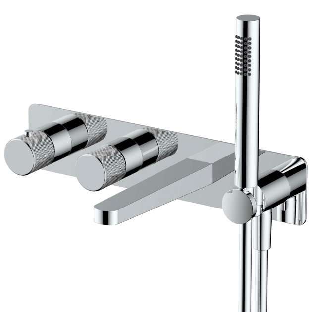 RAK Amalfi Concealed Dual Outlet Thermostatic Shower Valve with Handset and Bath Spout - Chrome - RAKAMA3306C - TAP 'N' SHOWER
