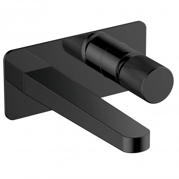 RAK Amalfi Wall Mounted Basin Mixer with Back Plate - Matt Black - RAKAMA3007B - TAP 'N' SHOWER