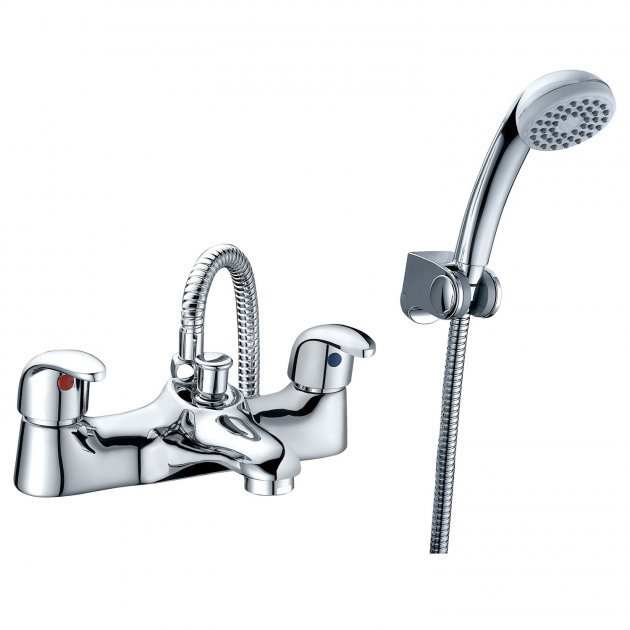 RAK Basic Deck Mounted Bath Shower Mixer with Shower Head and Hose - Chrome - RAKBAS3005 - TAP 'N' SHOWER