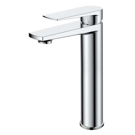 RAK Blade Modern Tall Mono Deck Mounted Basin Mixer Tap in chrome with sleek contemporary design and ceramic disc technology