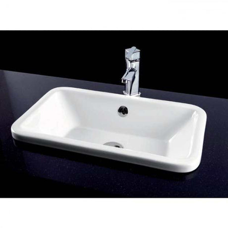 RAK Chameleon Modern 0 Tap Hole Inset Counter Basin 560mm Wide - White - CHAMBAS