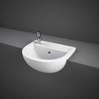 RAK Compact 1 LH Tap Hole Semi-Recessed Curved Basin 450mm Wide - White - COM45SR1LH