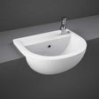 RAK Compact 1 RH Tap Hole Semi-Recessed Curved Basin 400mm Wide - White - COM40SR1RH