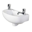 RAK Compact 2 Tap Hole Curved Cloakroom Basin 450mm Wide - White - COMSLWB2