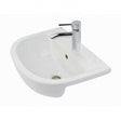 RAK Compact 1 Tap Hole Semi-Recessed Curved Basin 550mm Wide - White - COMSRBAS1