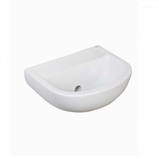 RAK Compact 0 Tap Hole Special Needs HO Cloakroom Curved Basin 380mm Wide - White - COM38BASSNHO