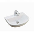 RAK Compact 0 Tap Hole Special Needs Cloakroom Curved Basin 500mm Wide - White - COM50BASSN