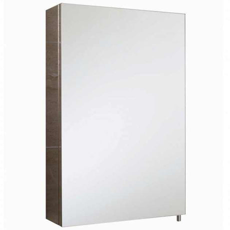 RAK Cube Wall Mounted Mirrored Bathroom Cabinet 600mm High x 400mm Wide - Stainless Steel - 12SL802