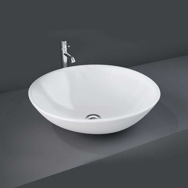 RAK Diana Modern 0 Tap Hole Sit - On Countertop Basin 450mm Wide - White - DIANA45 - TAP 'N' SHOWER