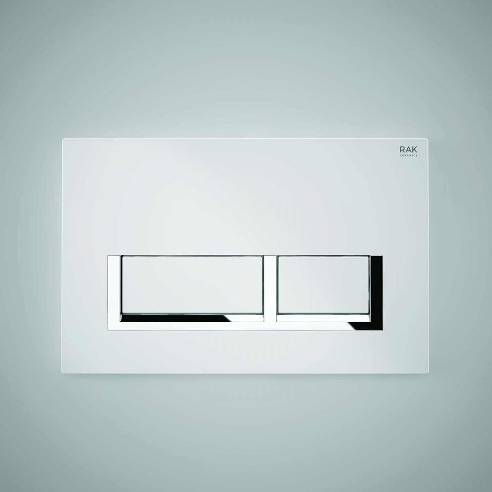 RAK Ecofix Polished Matt Chrome Surrounding Rectangular Dual Flush Plates - Chrome  - FSRAKPPL002